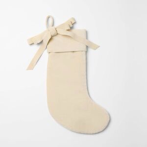 Velvet nwt Bow Christmas Stocking Cream - Threshold designed with Studio McGee